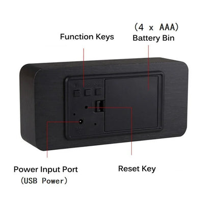 Elegancki Zegar Cyfrowy z Funkcją Snooze™